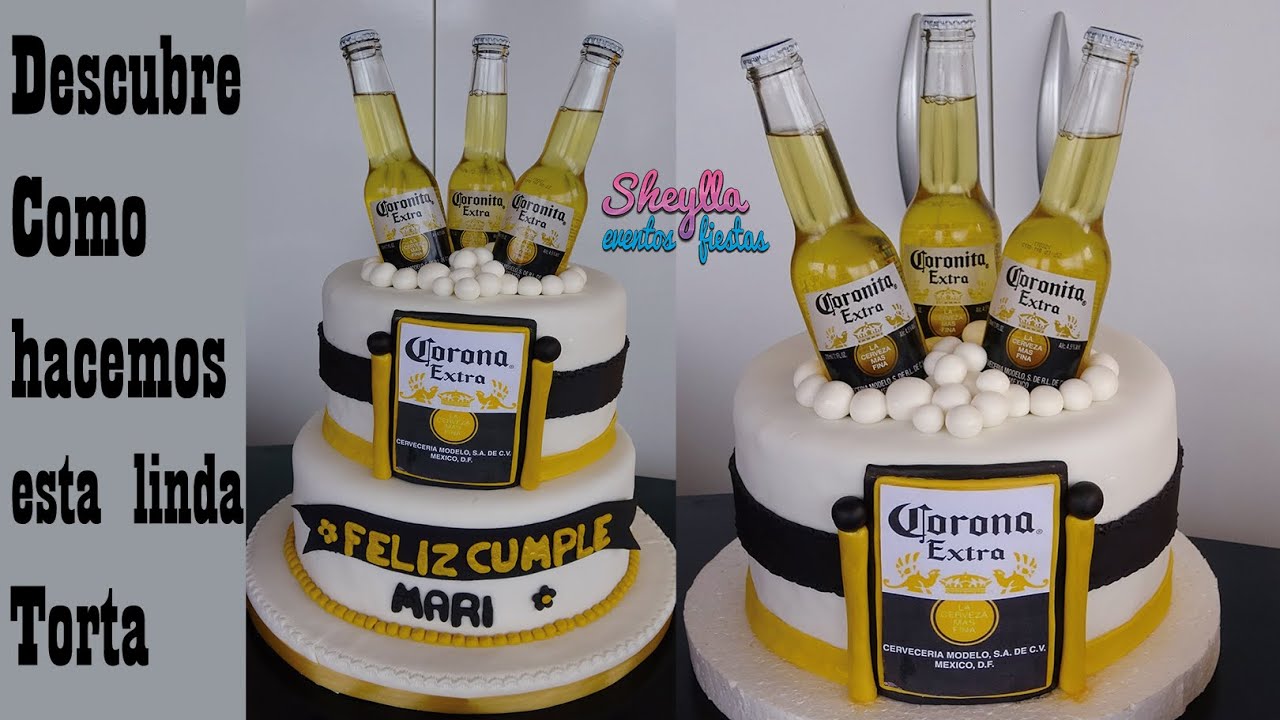 TORTA con CERVEZA, corana extra, torta para hombre o mujer, pastel de cumpleaños