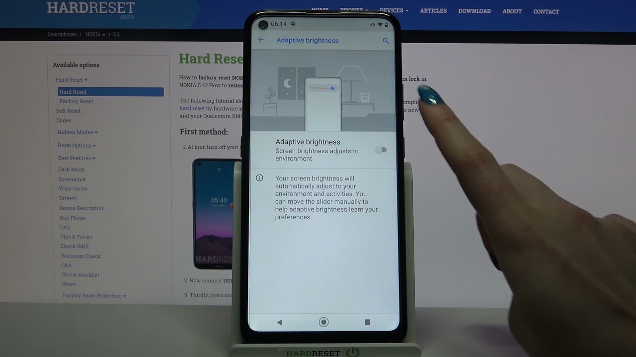 NOKIA 5.4 and Display Auto-Brightness Option - Enable Adaptive Brightness