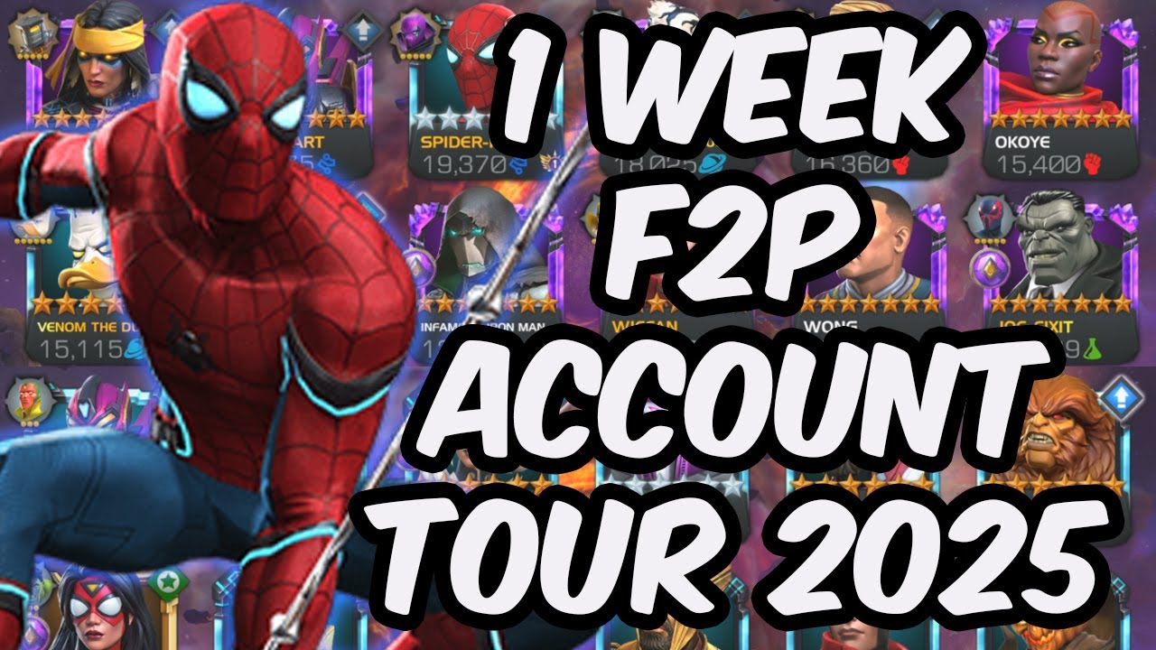 Недельный тур по аккаунтам Free To Play 2025 &mdash; 7-звёздный состав + Вэлиант &mdash; Marvel: Битва чемпионов