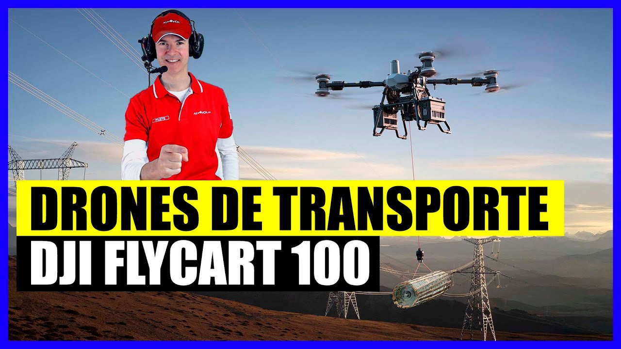 Drone de reparto | Transporte de mercancías con Drones (UAS) | Dron de Carga DJI Flycart 100 #pilot