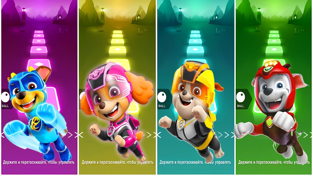 Paw Patrol Team Rublle vs Ryder vs Sky vs Chase Coffin Dance Music Tiles Hop Edim Rush