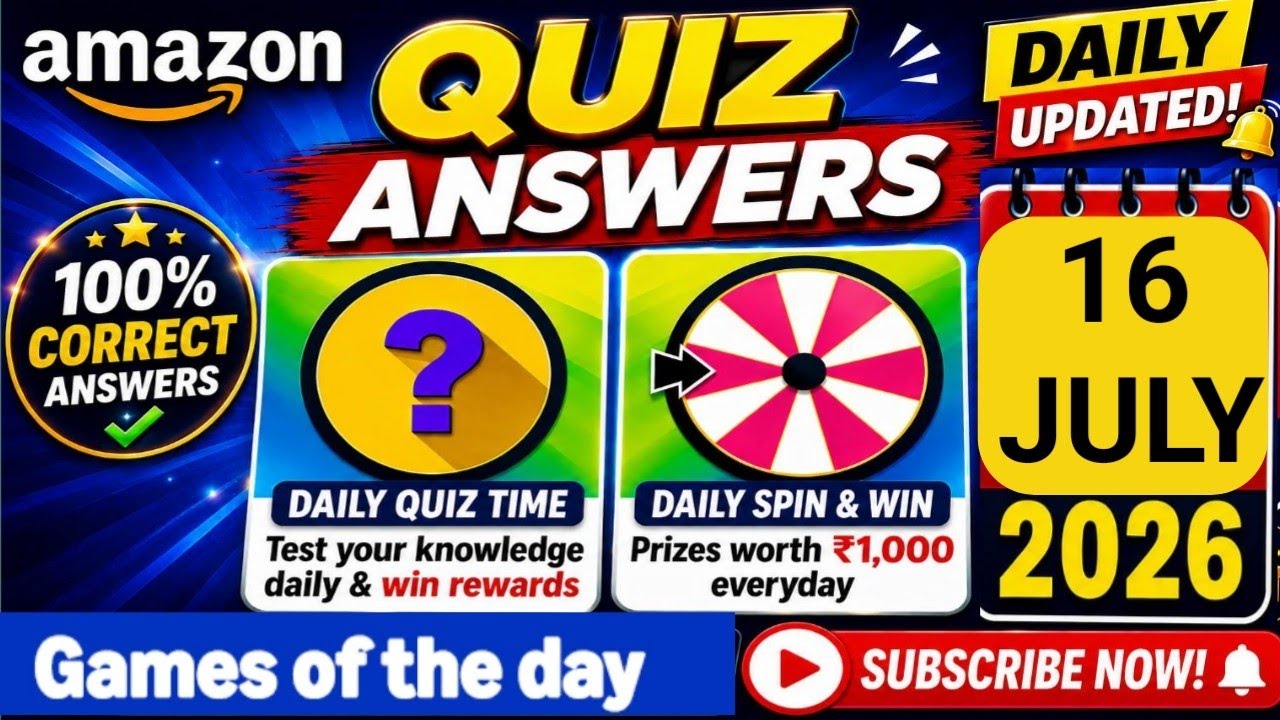 Amazon Quiz Answers Today | July 16, 2026 | All Correct Answers ✅