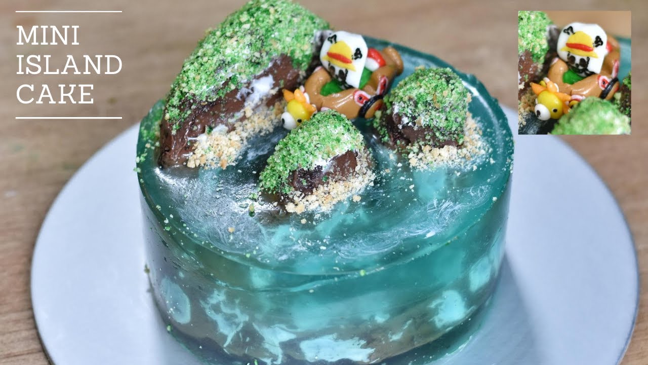 Mini 4 inch Island Cake Tutorial! (with Thousand Sunny)