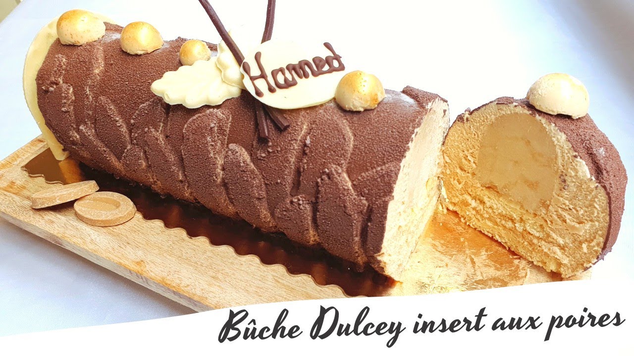 Bûche Dulcey insert aux poires