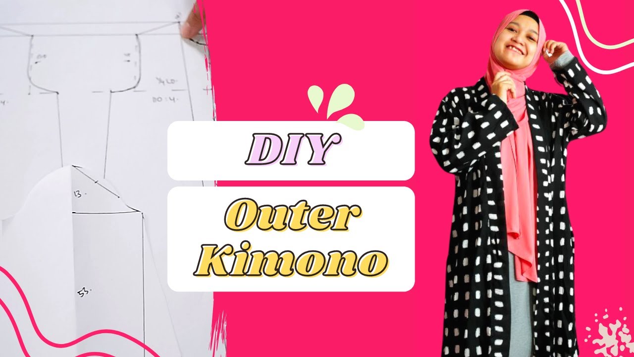 Langkah Mudah Membuat Outer Kimono Panjang dari Pola || DIY OUTER KIMONO