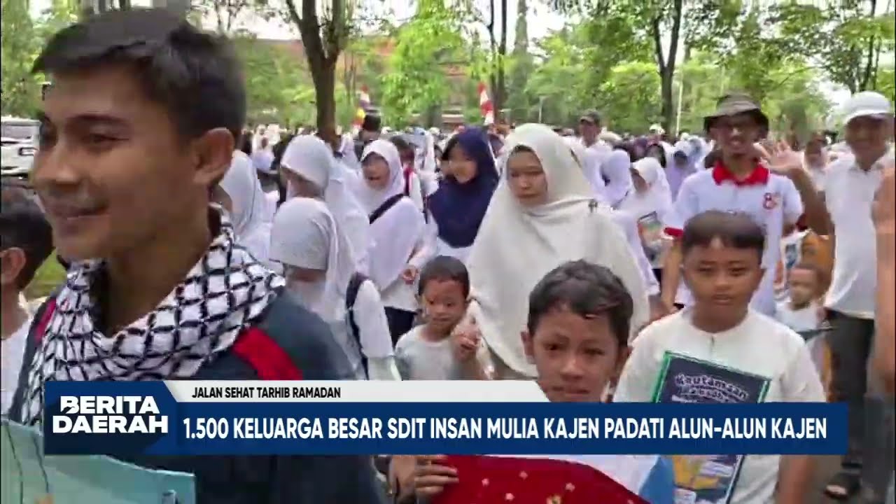 JALAN SEHAT TARHIB RAMADAN, 1.500 KELUARGA BESAR SDIT INSAN MULIA KAJEN PADATI ALUN - ALUN KAJEN