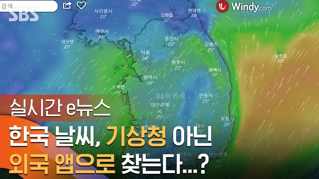 체코 '윈디'·미국 '아큐웨더'…외국 기상 예보 선택하는 사람들 / SBS / 실시간 e뉴스