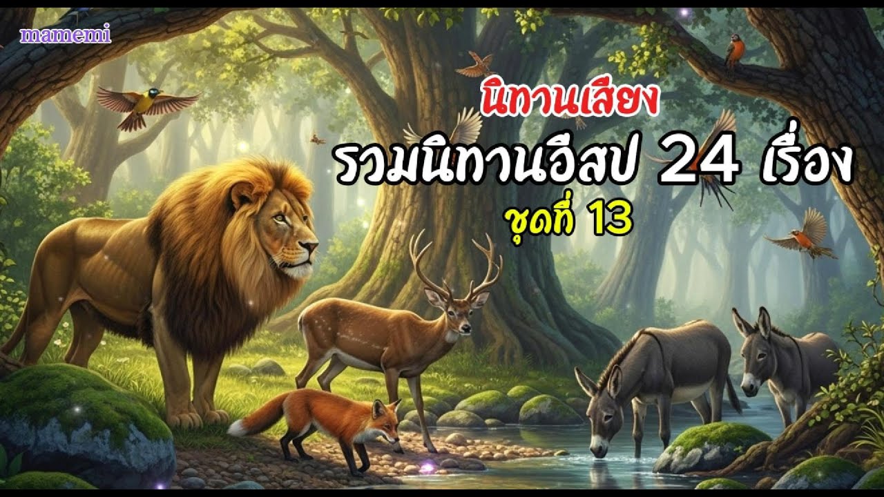 นิทานอีสป 24 เรื่อง ชุดที่ 13 | นิทานเสียง | นิทานก่อนนอน | นิทาน | นิทานไทย | นิทานกล่อมนอน | Fairy