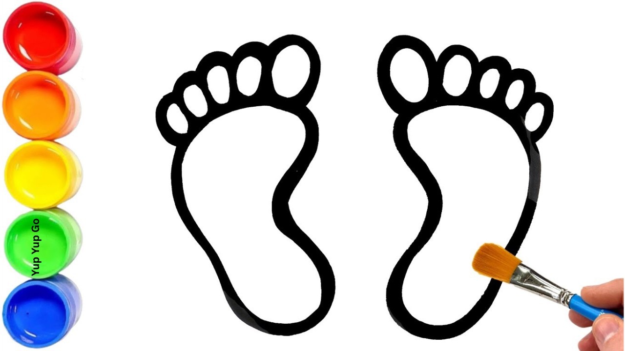 👣🎨 Рисование детских ножек для детей | Веселое обучение рисованию ✏️ | Детские песни и стишки 🎵 |...