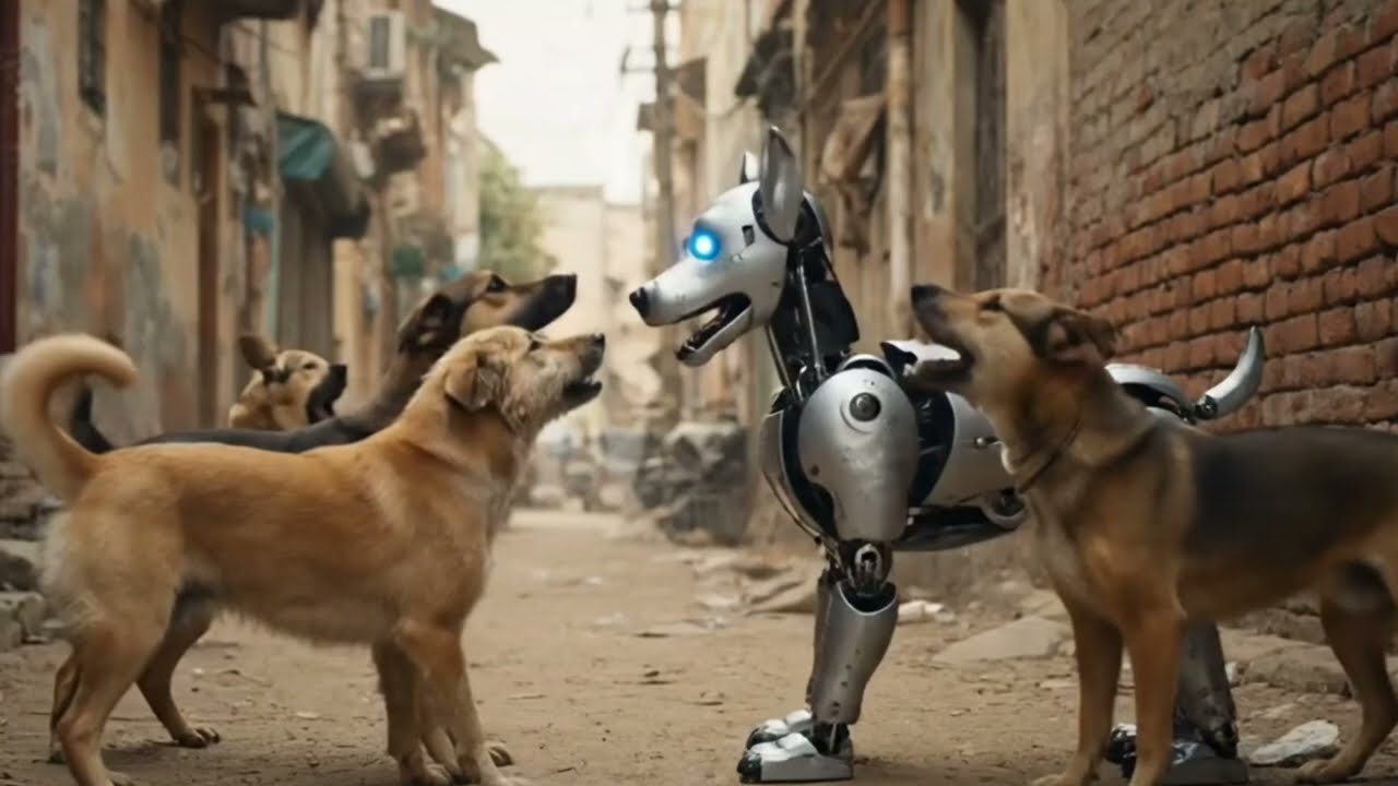 Bark😂 vs Byte: When Real Dogs Meet the Future! #dogs #robotdogs 