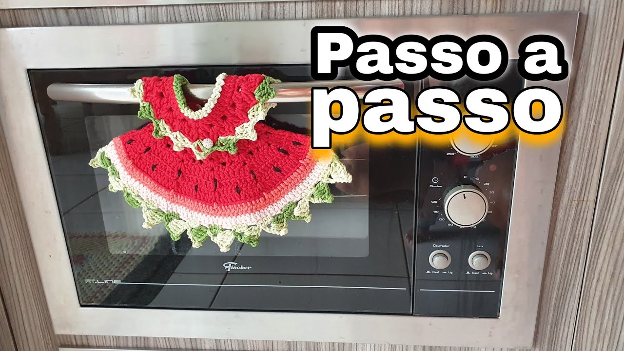Protetor vestidinho para puxador de fogão/geladeira/forno em crochê. Puxador de crochê/crochet
