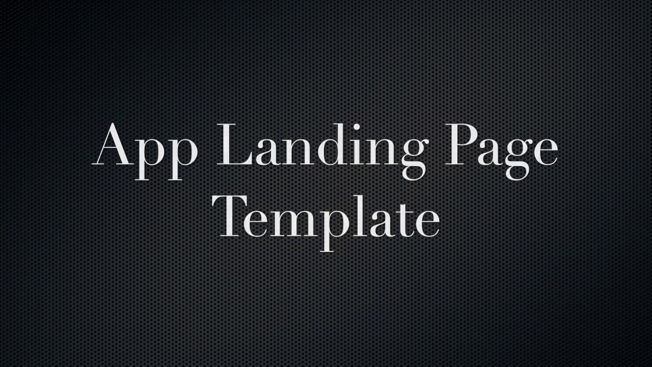 App Landing Page Template