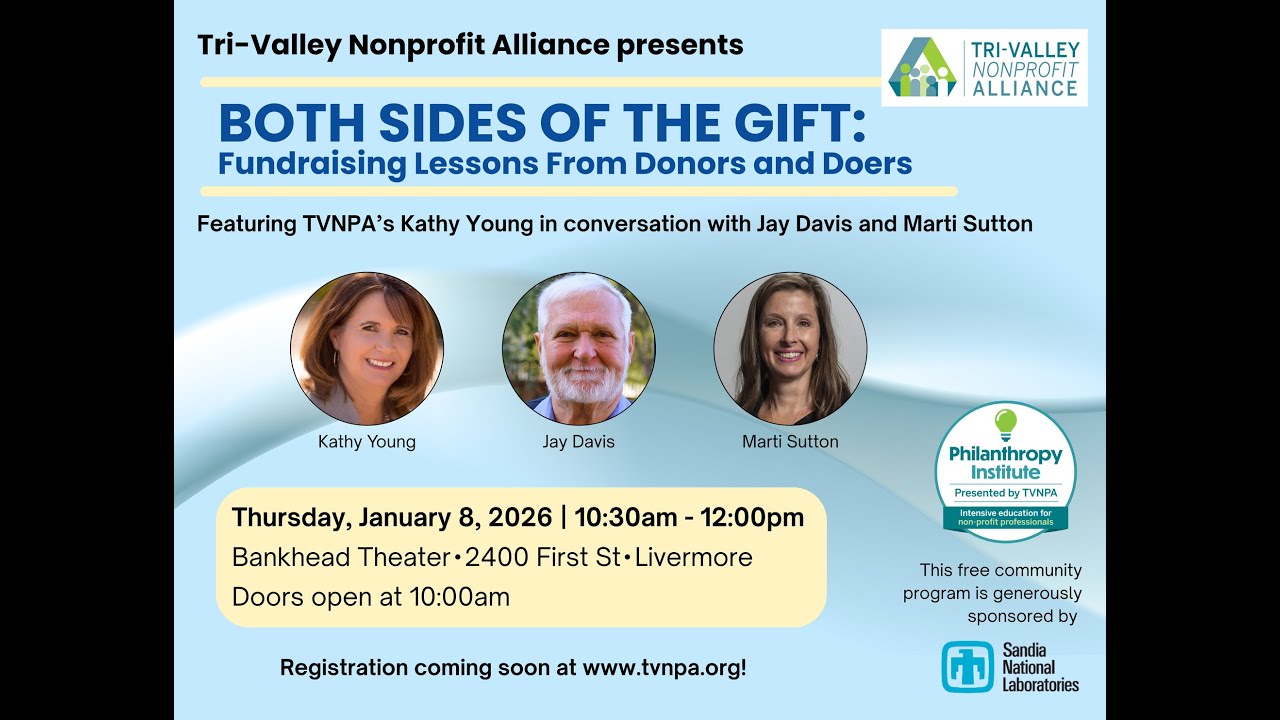 TVNPA Presents "Both Sides of the Gift: Fundraising Lessons" With Jay Davis & Marti Sutton