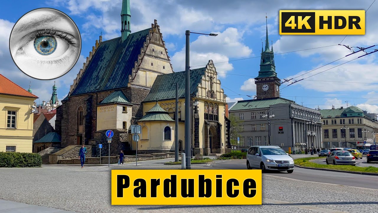 Pardubice Walking tour -  Pardubice Castle, Tyršovy sady 🇨🇿 Czech Republic 4k HDR ASMR