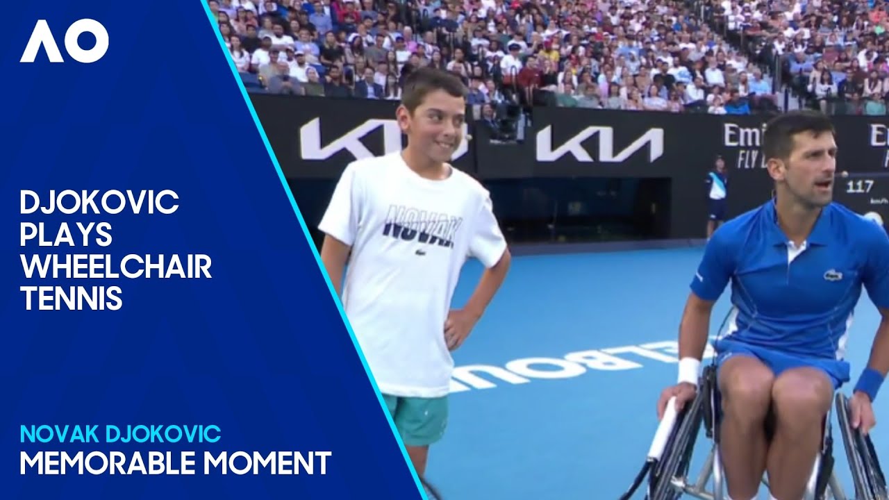 Novak Djokovic Plays Wheelchair Tennis with Mini Novak! | Australian Open 2024