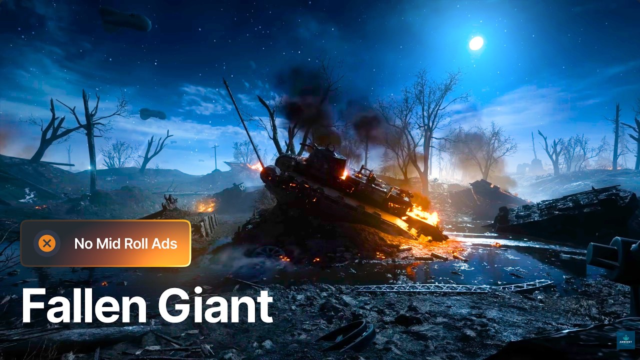 Battlefield War Ambience, distant gunfire battles, artillery bomb explosions, for relaxing, sleeping