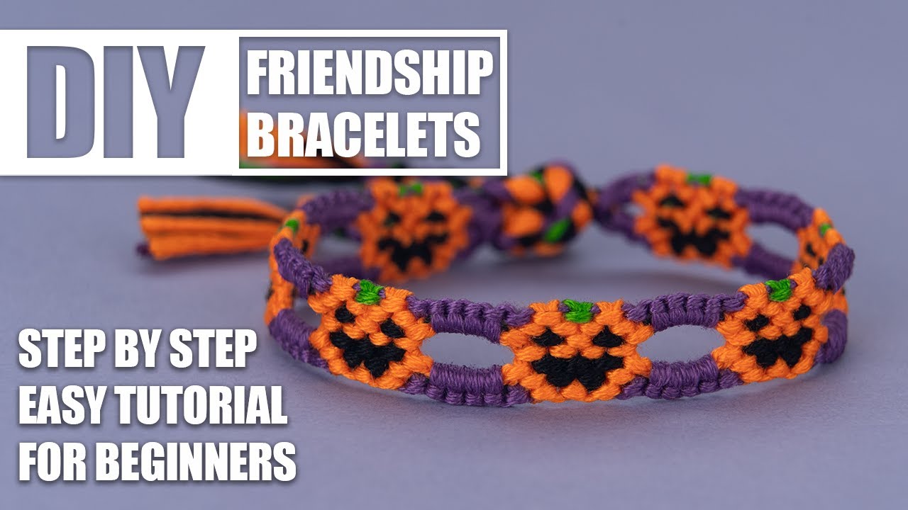 Halloween Jackolantern Pumpkin Friendship Bracelets Step by Step Tutorial|Easy Tutorial for Beginner