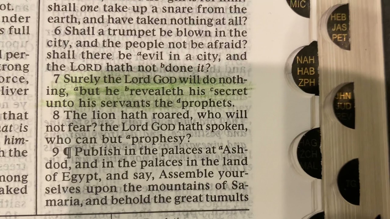 The Lord uses prophets: Amos 3:7
