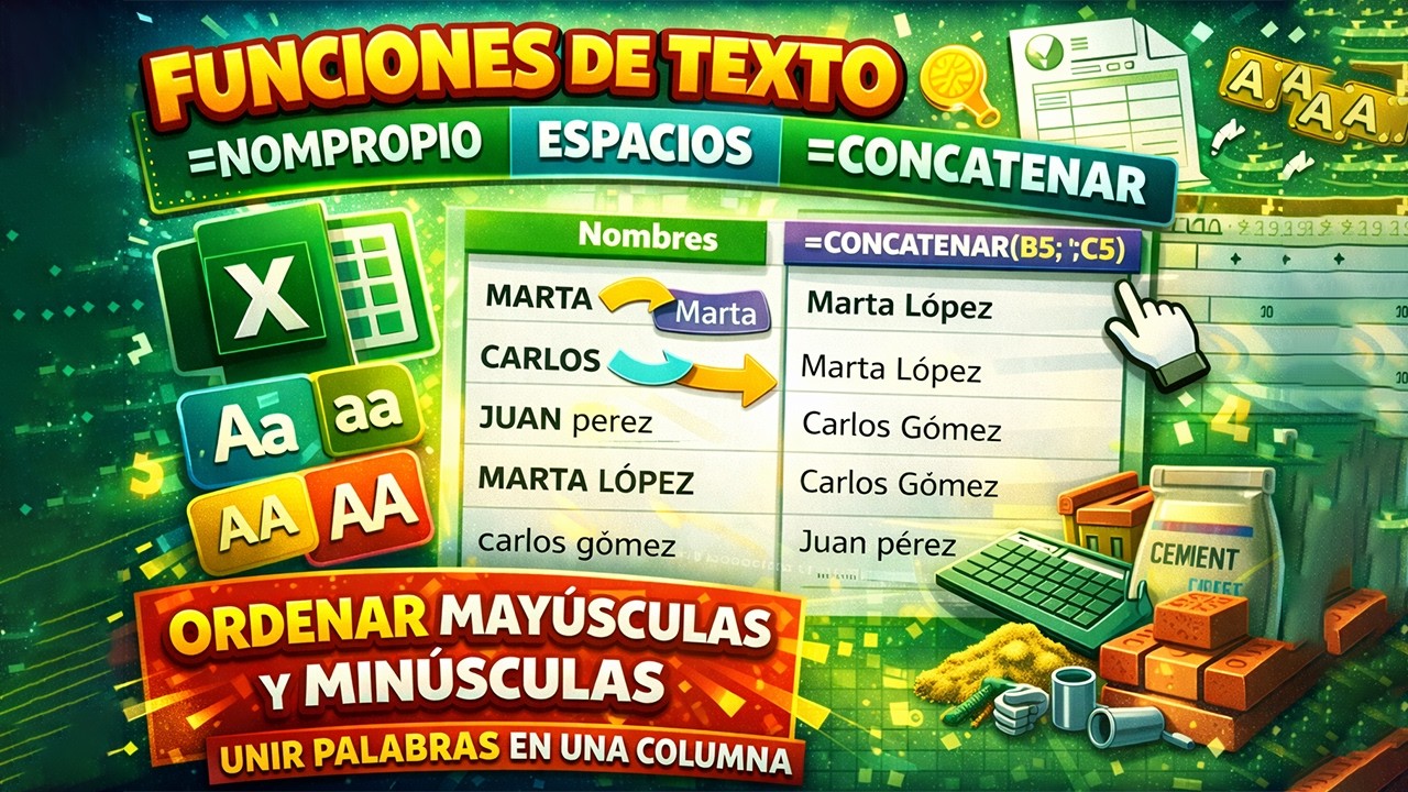 Funciones de Texto en Excel ¿Cómo ordenar mayúsculas y minúsculas de una palabra en Excel?
