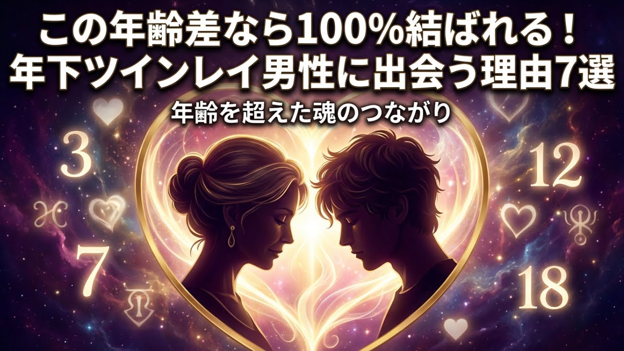 【衝撃】この年齢差なら100%結ばれる！年下ツインレイ男性に出会う理由7選｜3歳・7歳・12歳差は運命確定