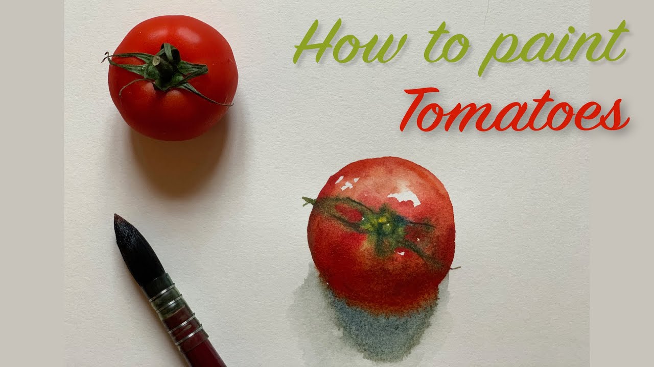How to paint - Tomatoes - A watercolour tutorial.