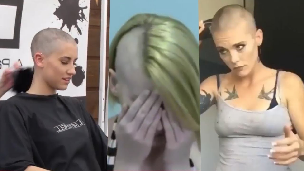 Beautiful  girl headshave 2021/Amazing baldheaded  girl / Ladies self headshave 2021
