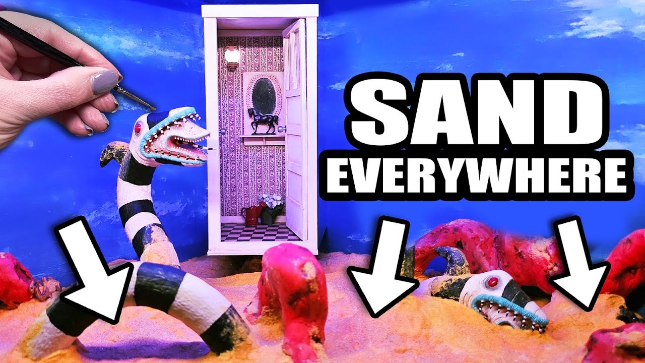 There's SAND all over my Dollhouse 🐍 The Sandworm Scene is DONE! #beetlejuicedollhouse
