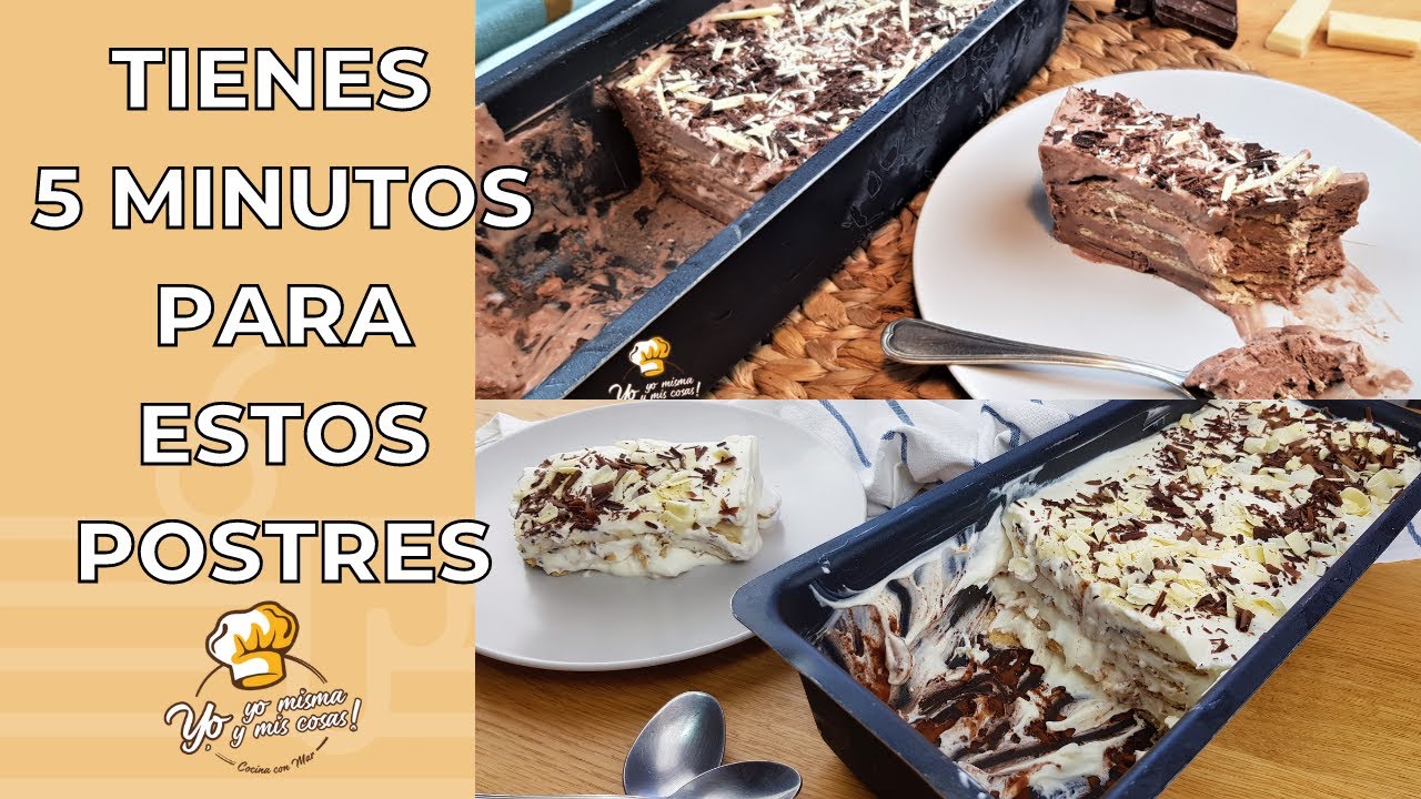 Postres en tan solo unos 5 minutos de chocolate y nata o crema batida. Postres para sorprender