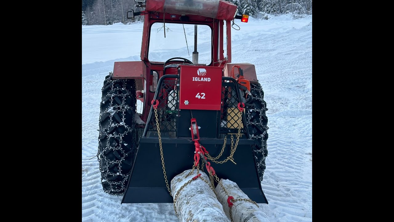 Test av igland 42 vinsj / Massey ferguson / Husquvarna 550 og Stihl 261