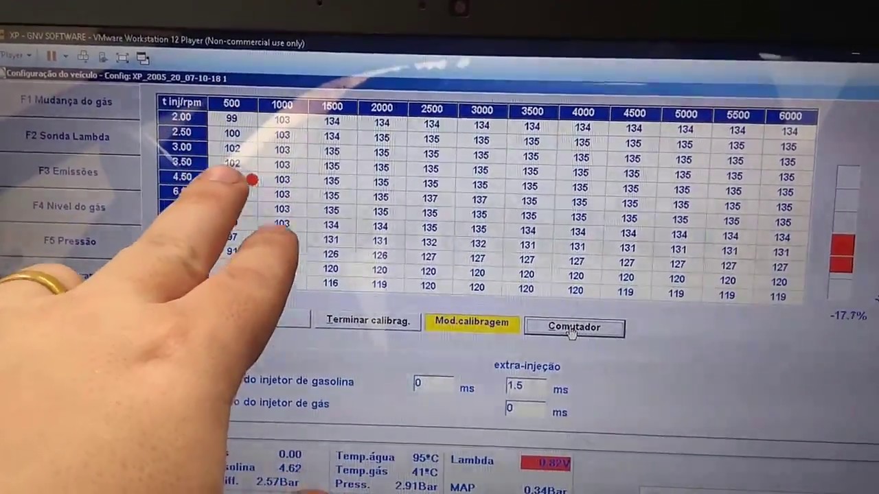 GNV - Ajuste fino da calibração de kit quinta geração Landirenzo Omegas