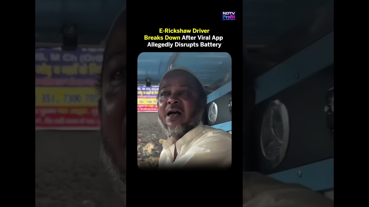 Watch: Viral Video Shows E-Rickshaw Driver In Tears After App Allegedly Shuts Battery | #shorts