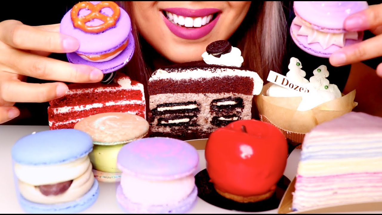ASMR Macarons, Crepe Cake, Cheesecake | チーズケーキ *No talking