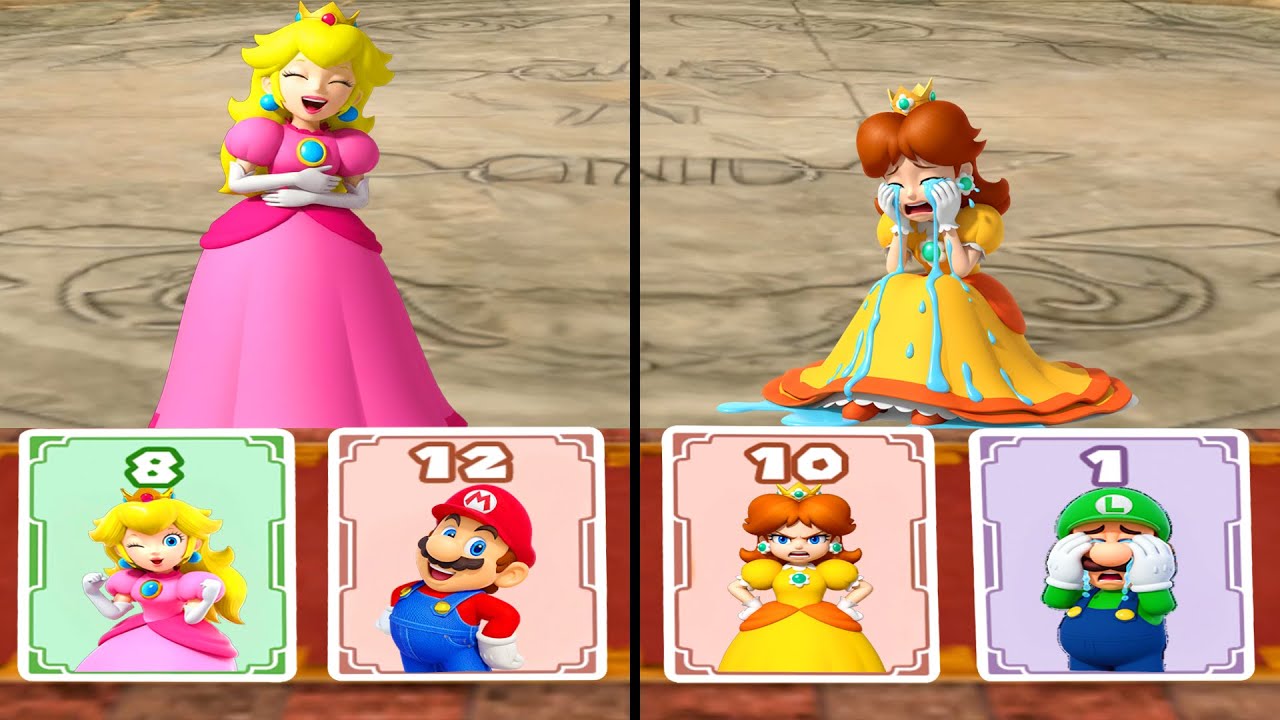 [Mario Party 4+5+6+7+8] Принцесса Пич против принцессы Дэйзи! Судьбоносная схватка 4K UHD (2160P)