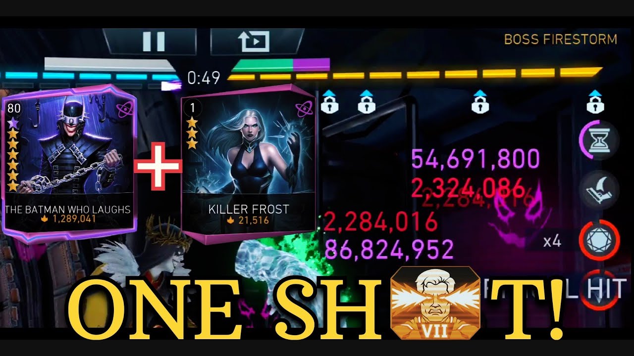ONE SHOT!🔥 BATMAN Who Laughs + Killer FROST H7 Rise Of Krypton Solo Raid Injustice 2 Mobile Gameplay
