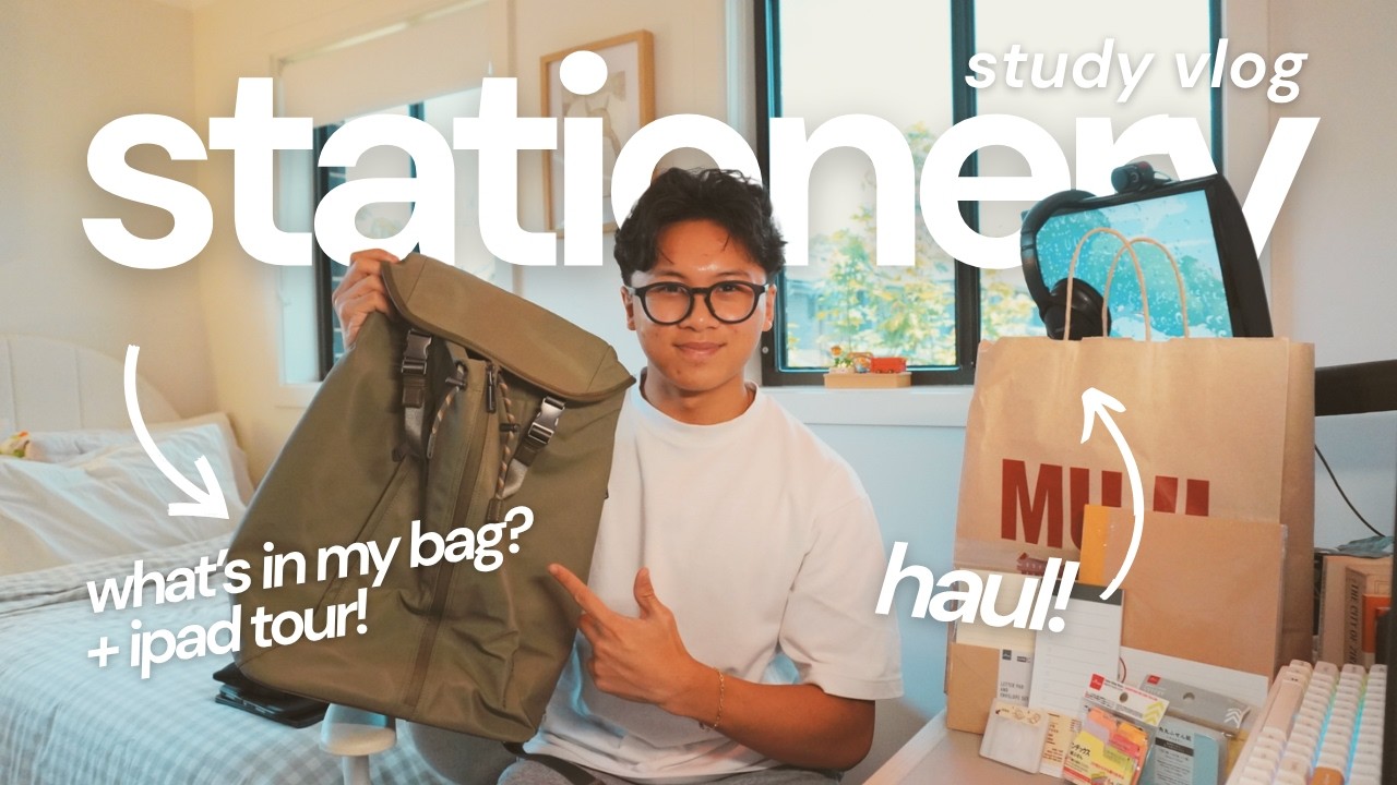 📁&nbsp;back to school vlog: stationery haul & study tips &mdash; nayosmart urban u7 bag, ipad + notion tour