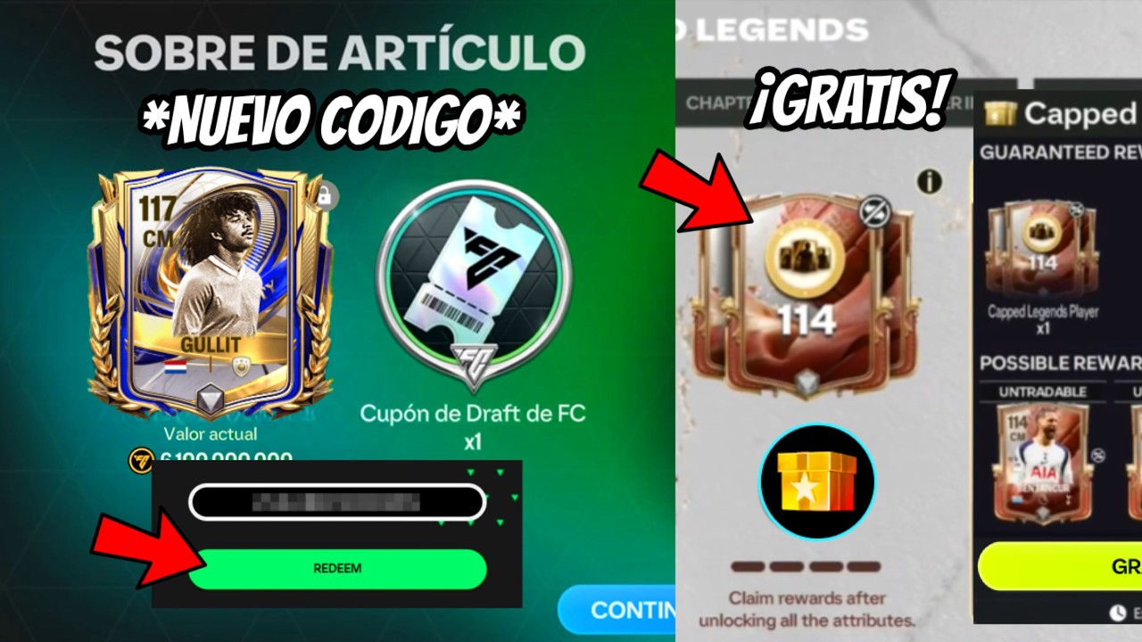 ¡CANJEA YA! EL MEJOR CÓDIGO DE REGALO EN FC MOBILE 26 + CARTAS GRATIS EN CAPPED LEGENDS