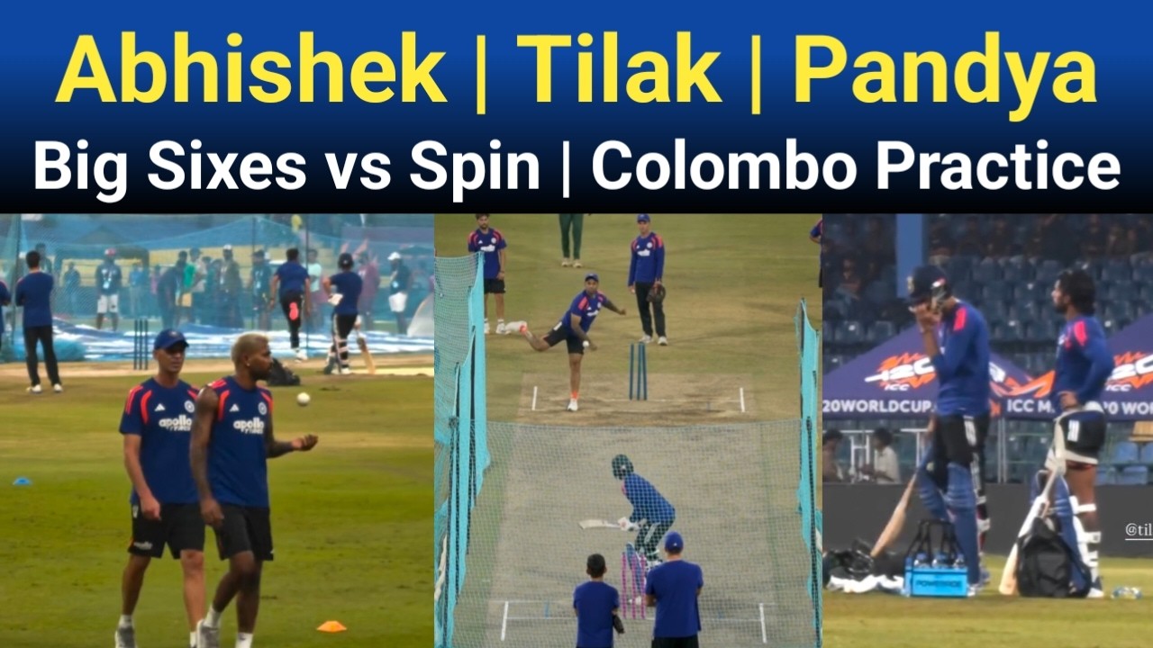Abhishek, Tilak & Pandya vs Spin Bowling Sixes Practice | Indian Team Practice Session Today Colombo