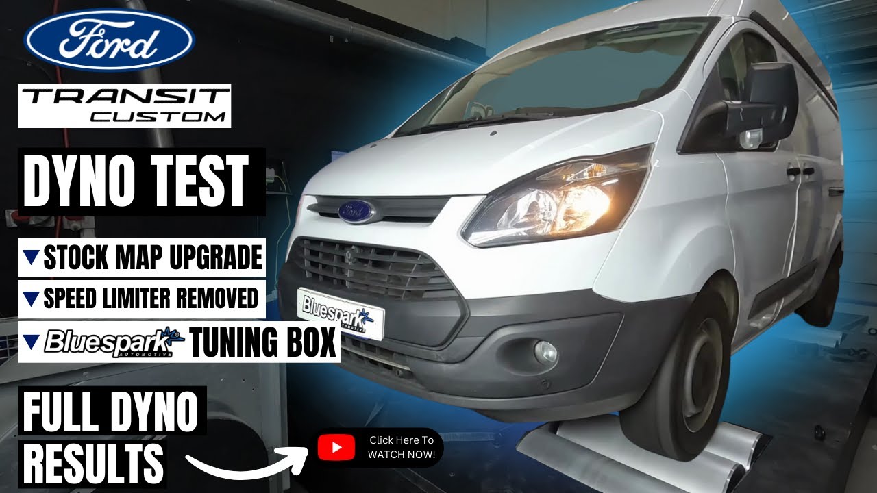 Ford Transit Custom Dyno Test - Speed Limiter Removal, Stock Map Upgrade and Bluespark Tuning Box