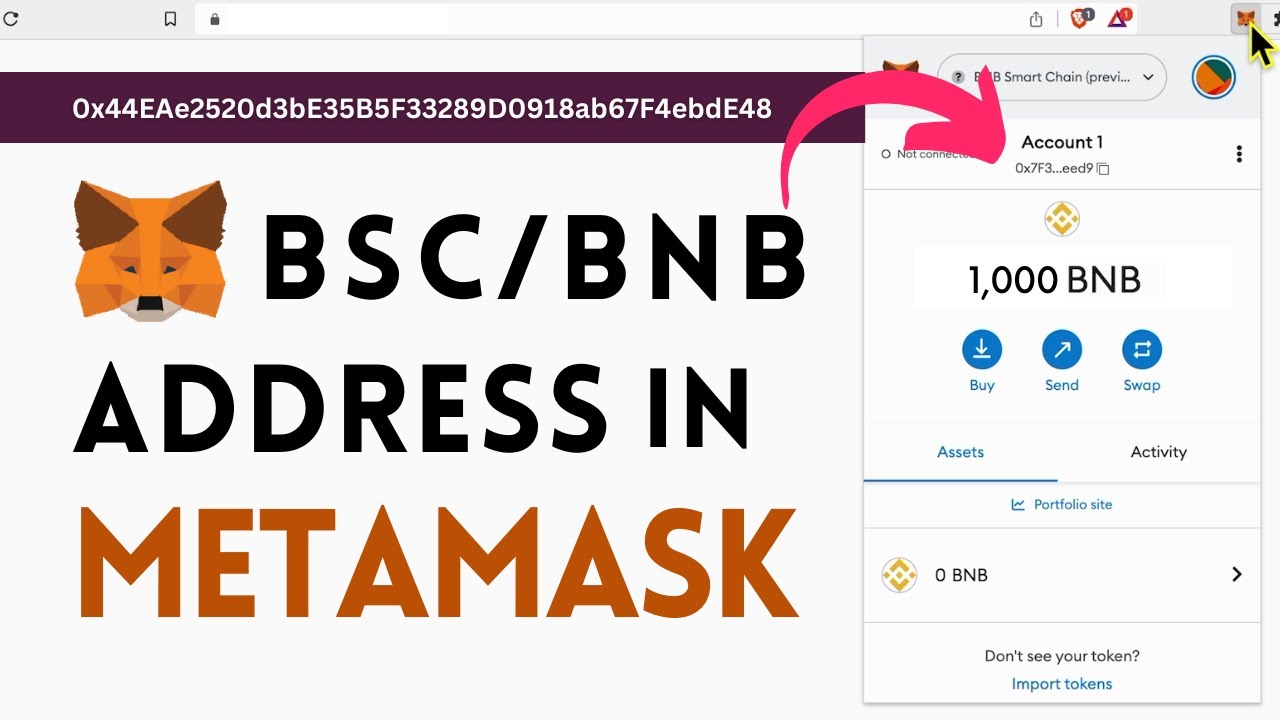 Find BNB / BSC Network Wallet Address in Metamask