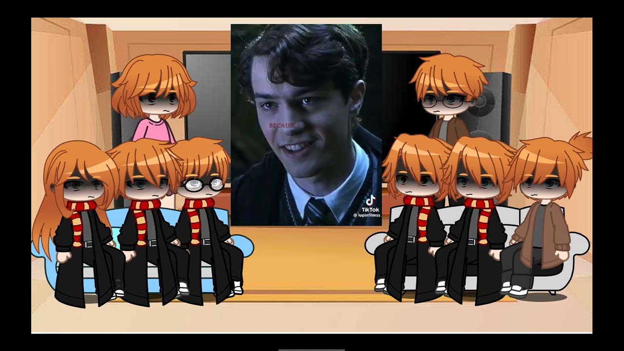 Реакция семьи Уизли на Гарри Поттер и тайная комната #gacha #reaction #hp #liyonii