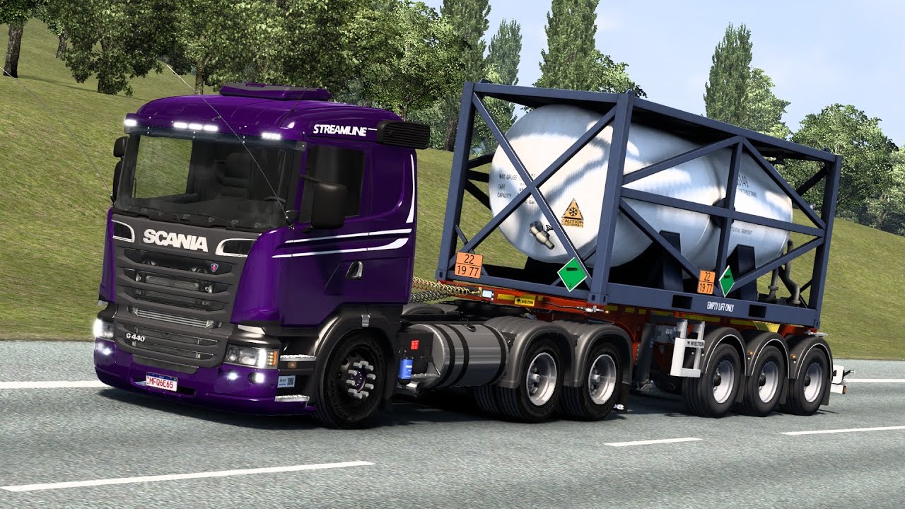SCANIA STREAMLINE TRANSPORTANDO NITROGENIO NO MAPA RBR - ETS 2 #maparbr #game
