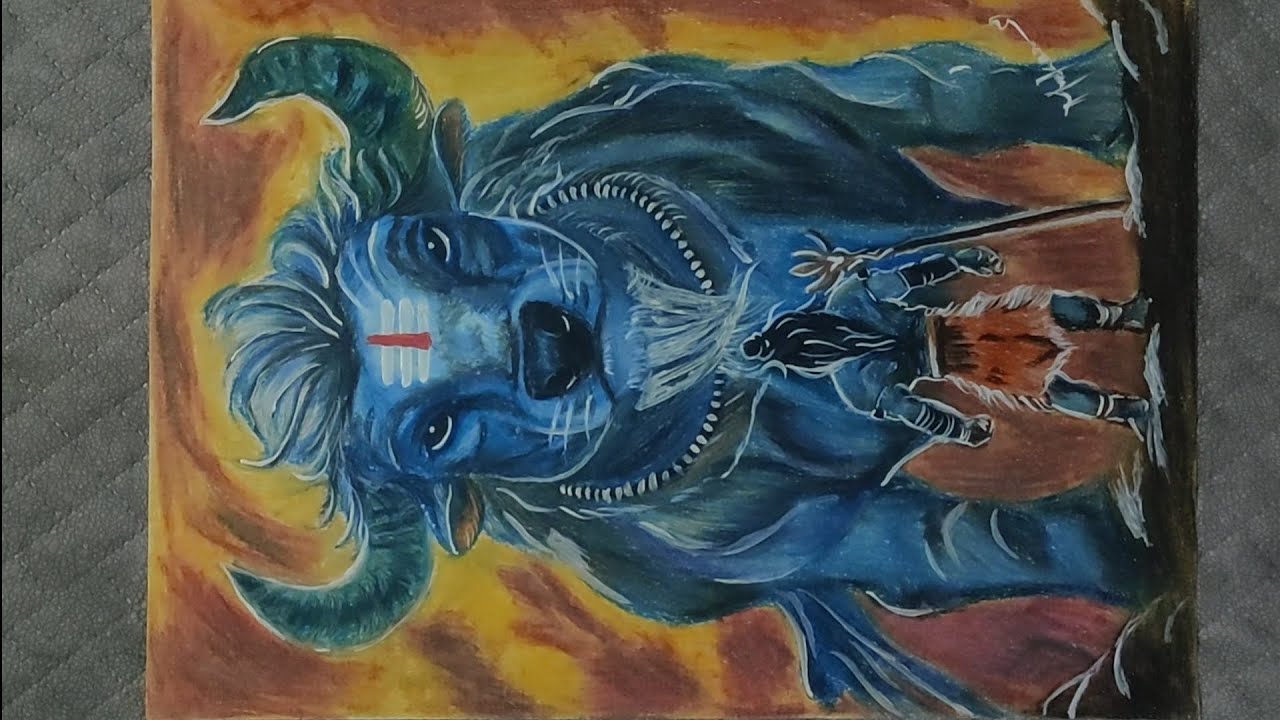 Draw with me 😁 lord shiv ji with nandi maharaj ❤🔱