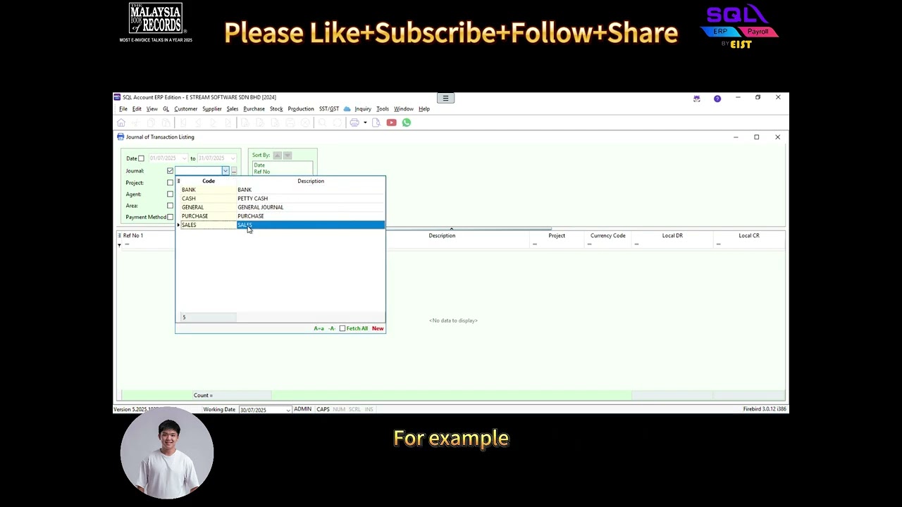 📊 SQL Accounting Tutorial Part 4: Understand the “Journal of Transaction Listing” Report!