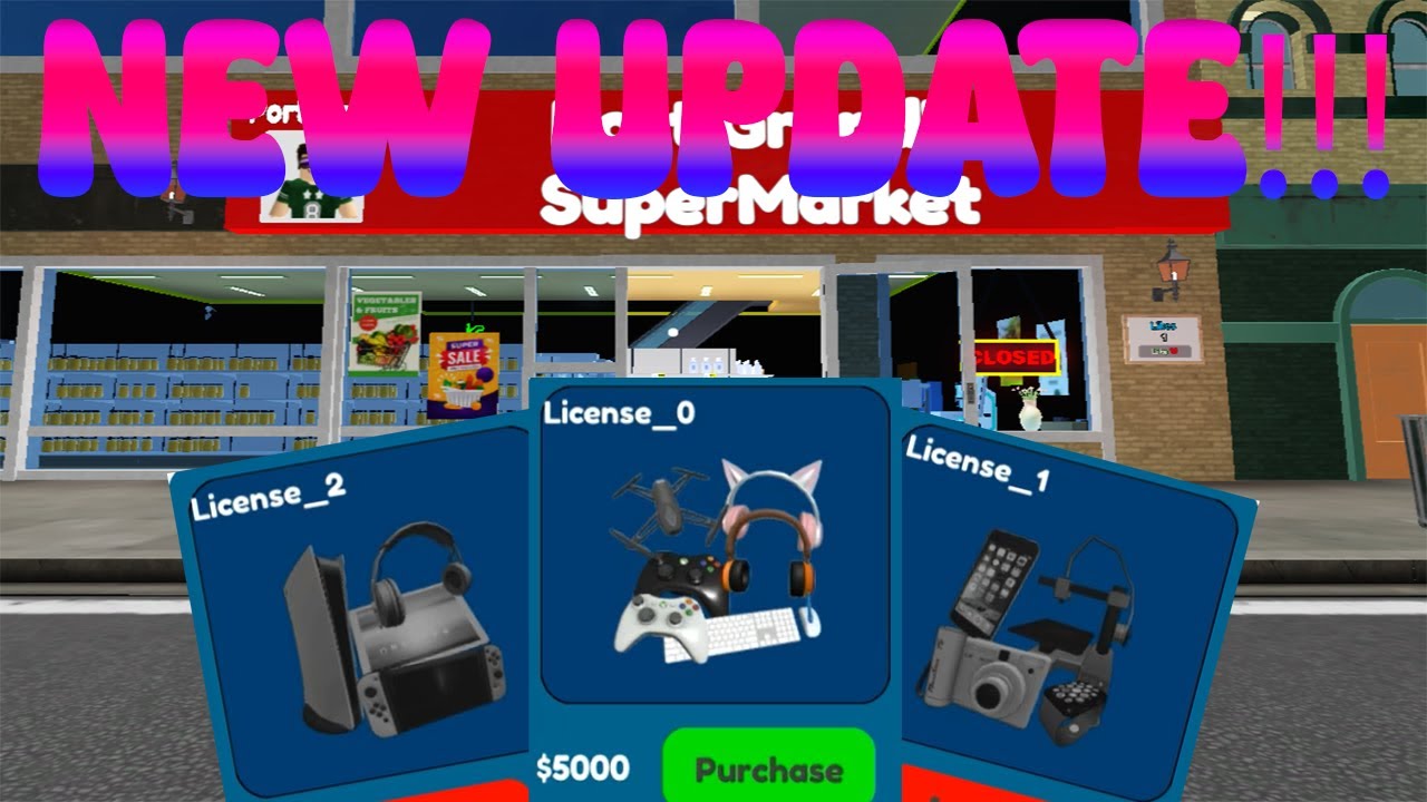 NEW ELECTRONICS UPDATE in Supermarket Simulator! 📱🎧🎮 (New License, Shelves, Decorations & More!)