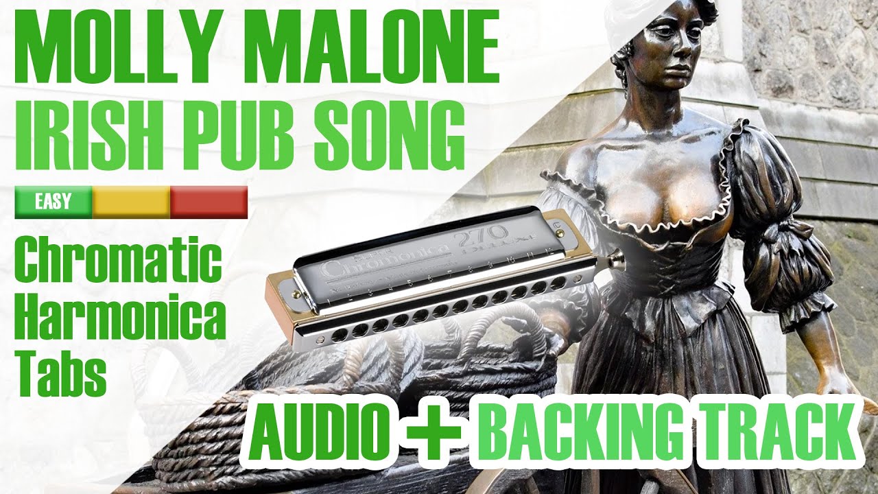 Molly Malone - Irish Song + AUDIO+BACKING TRACK | Chromatic Harmonica Tabs Covers Songs Lessons