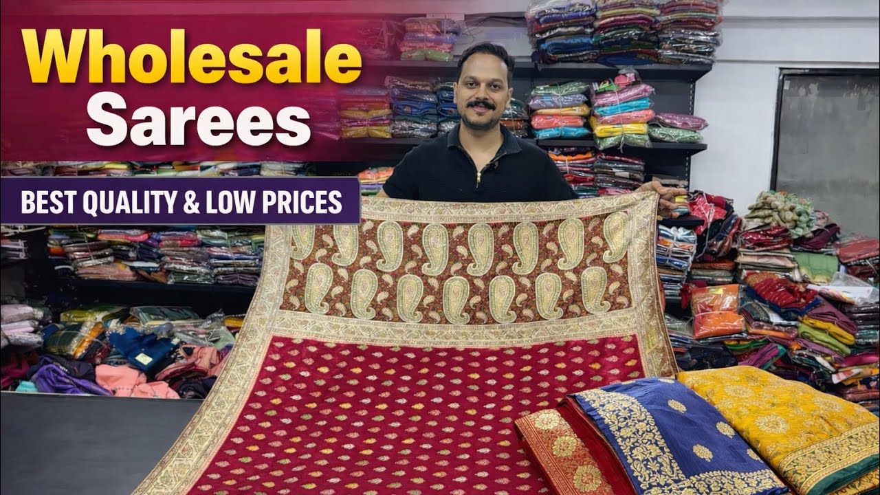 आज की सबसे ज्यादा बिकने वाली साड़ियाँ | Wholesale Saree Market,Shiv gauri Sarees #saree 
