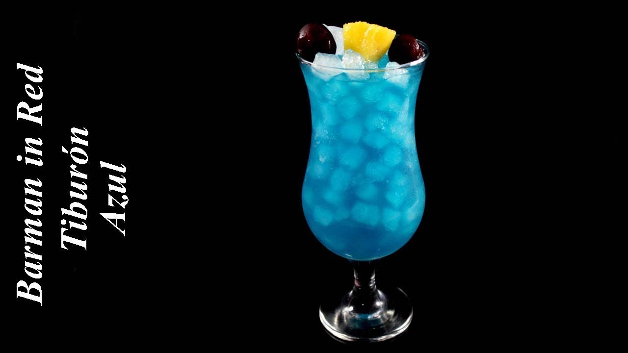 como hacer el coctel TIBURON AZUL