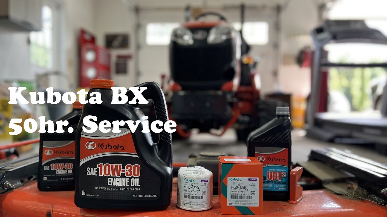 Kubota BX2680 50-часовое обслуживание с советом по снятию масляного фильтра