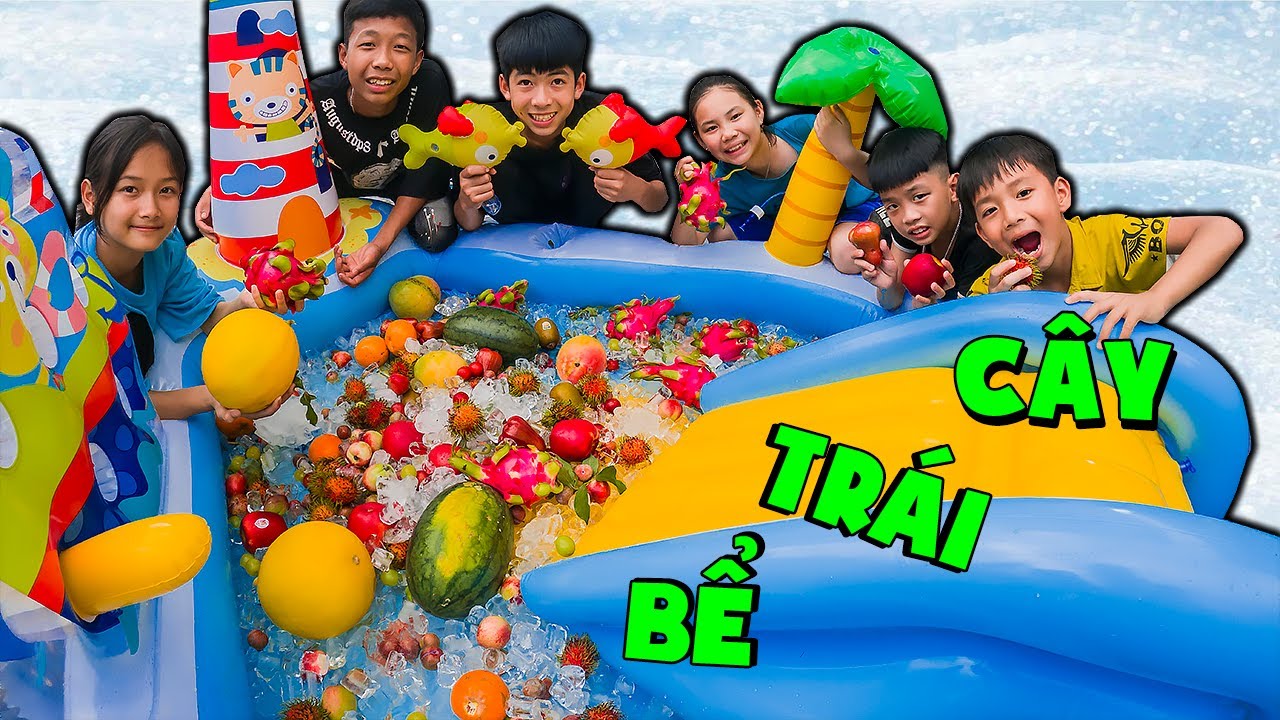 Thái Chuối | Làm Bể Bơi Trái Cây Ướp Đá Khổng Lồ - Giải Nhiệt Mùa Hè