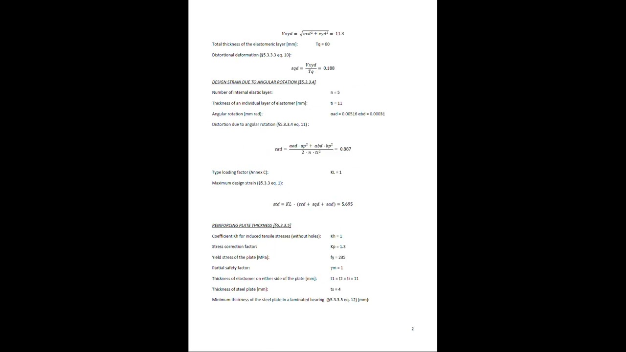 ELASTOMERIC BEARING TYPE B ACCORDING TO EN1337 HAND CALCULATION